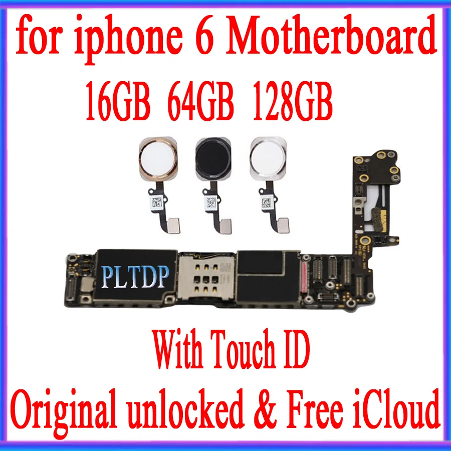 

Factory unlocked for iphone 6 Motherboard+Free iCloud,100% Original for iphone 6 Mainboard with IOS System