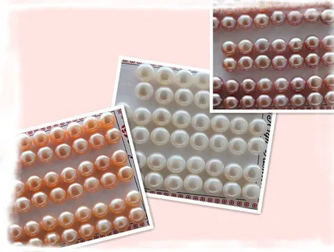 

AAAA FREE SHIPPING Natural Freshwater 10-11mm Loose Pearls, Half Drilled, Nice Jewellery Fittings