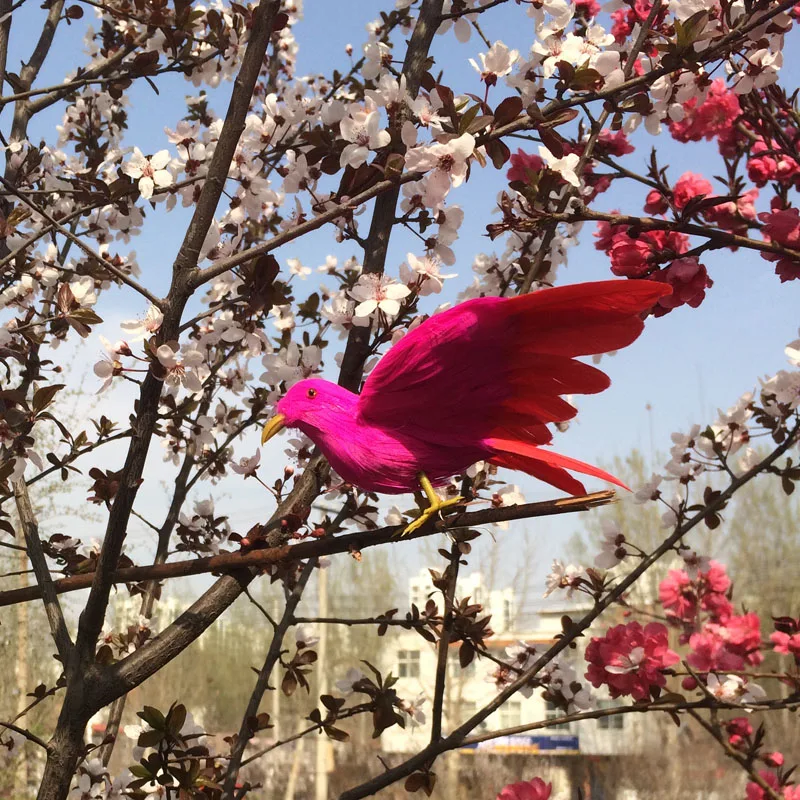 

15cm simulation bird spreading wings feathers colourful bird model handicraft props garden decoration h1041