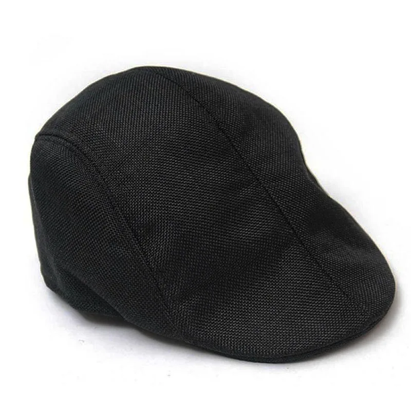 Мужская Женская кепка Кепка вождения солнце плоский водитель, разносчик газет шапка унисекс береты - Цвет: black