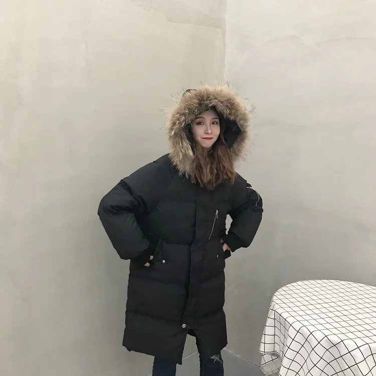 De Capuchon Raton Femmes Collier Veste Long Chaud Laveur Grande Doublure 2019 Mode Hiver Manteau À Nouvelles Luxe Fourrure Parkas pP0KxEw