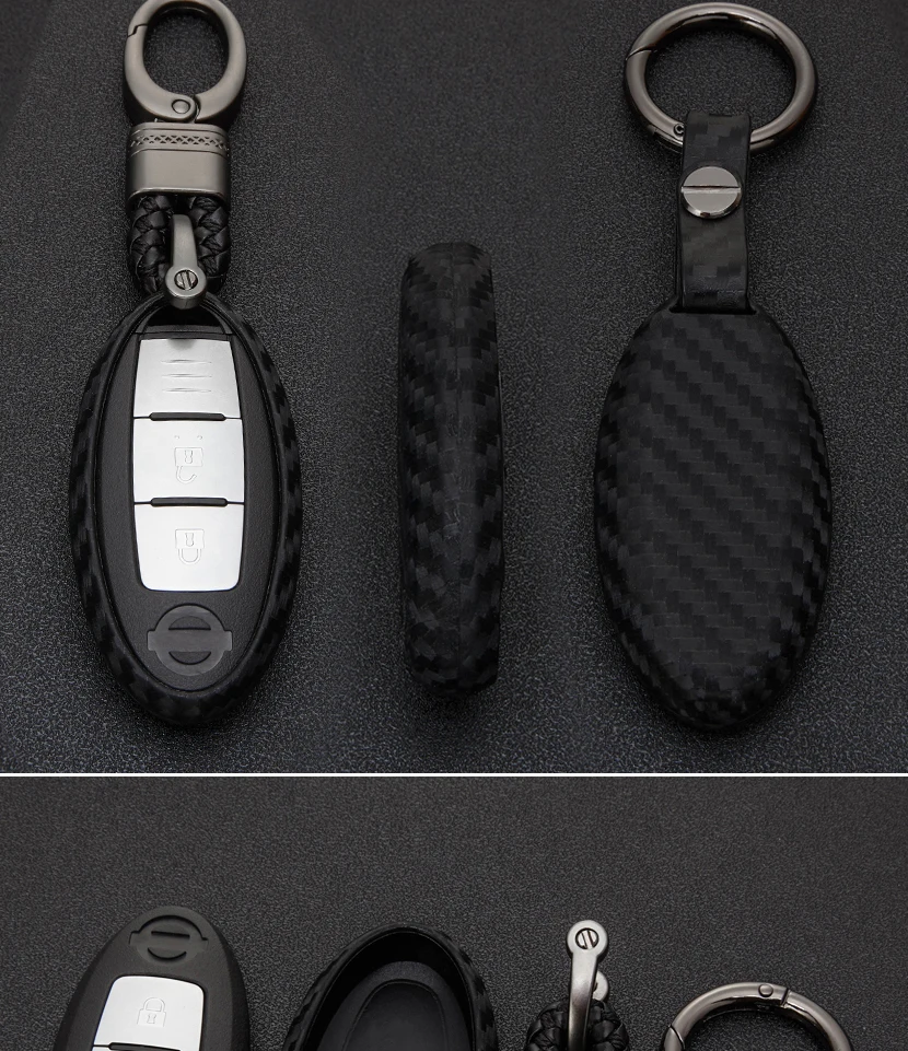Паттерн углеродного волокна Автомобильный ключ чехол для ключей для Nissan Note Qashqai J10 Micra K12 Teana Tiida Juke лист марта Murano ключевые аксессуары