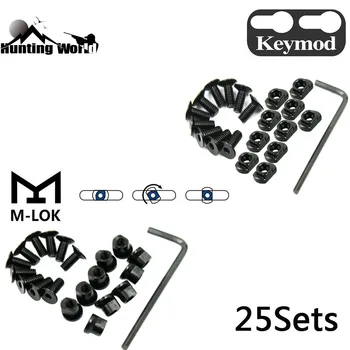 

Tactical Steel 25pcs Keymod Mlok Screws and Nuts Relacement Set for Hunting Airsoft Accessory Keymod MLOK Handguard Rail Section