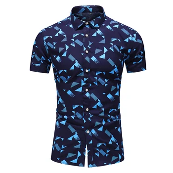 

M-6XL 7XL mens shirts casual slim fit hawaiian shirt men summer shirt new style print short sleeve shirt for men