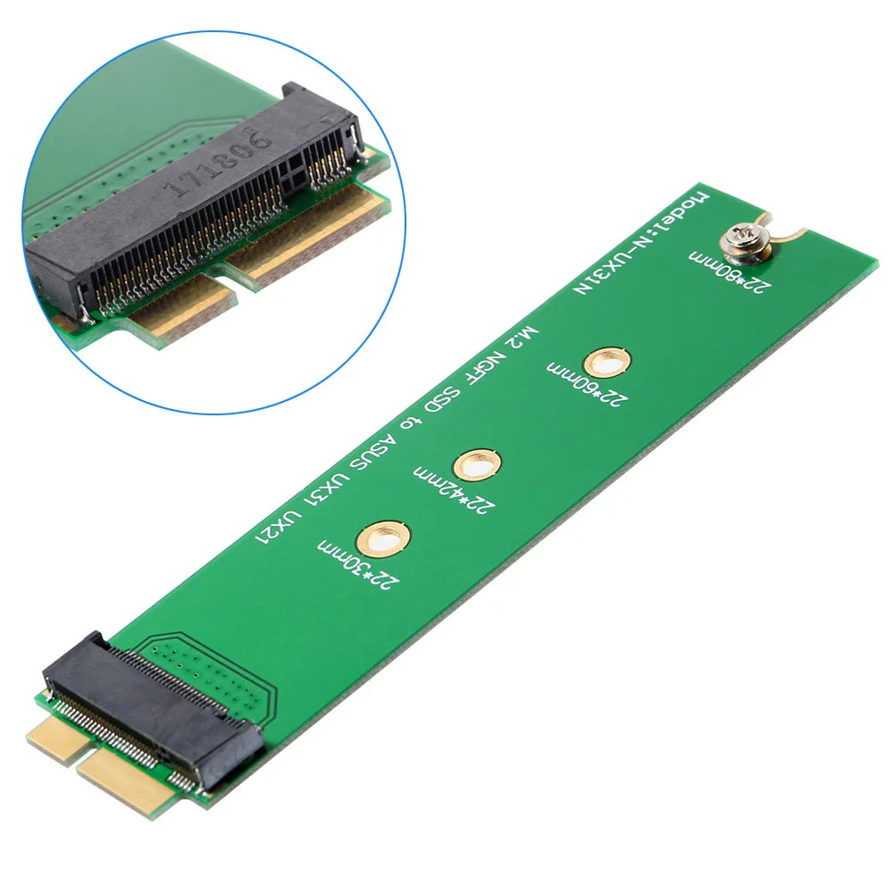 

M.2 NGFF SSD to 18 Pin Adapter Card SSD for Asus UX31 UX21 Zenbook Laptop XXM8