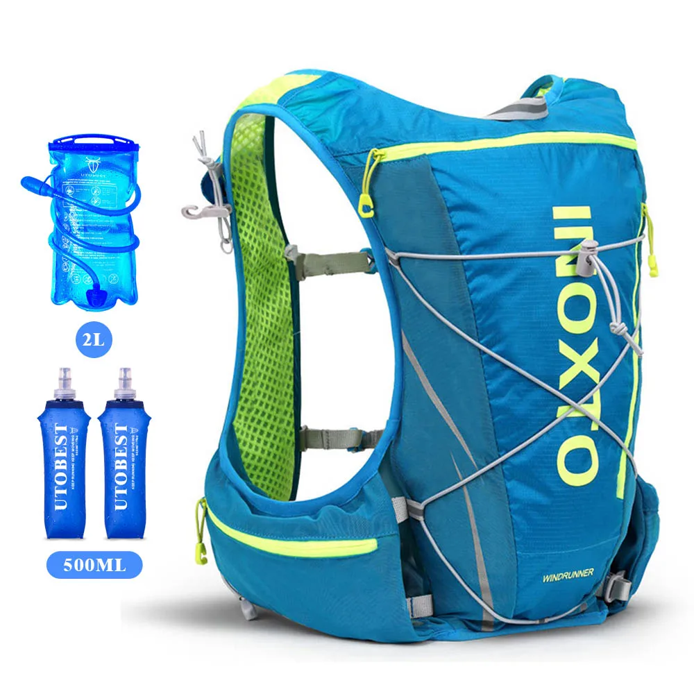 10L Running Bag Bicycle Backpack Cycling Run Bag Rucksack Hydration Men Sport Bags Light Waterproof Riding Bike Back Pack - Цвет: 575blue-2L-500ml