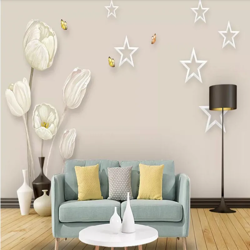 

Factory direct modern minimalist tulip art TV background wall