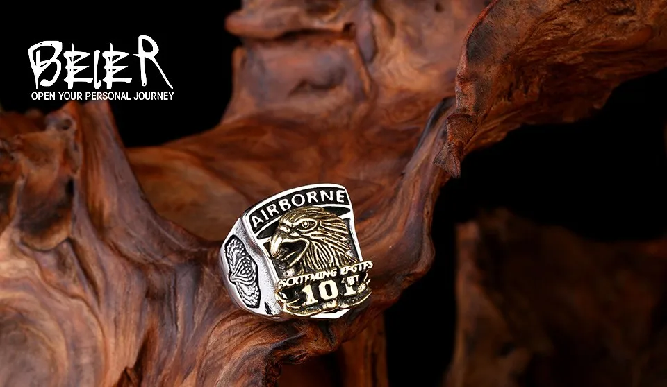 Байер магазин 316L нержавеющая сталь поступление Высокое качество Американский 101 кольцо ВДВ Мода Байкер кольцо BR8-290