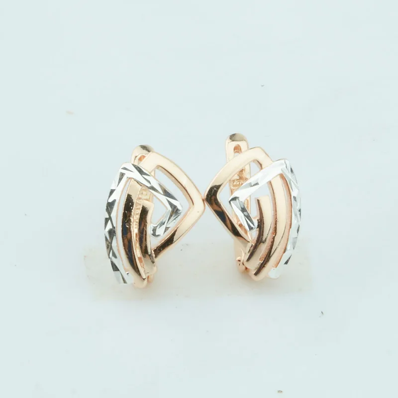 

Fashion Jewelry Women White Rose Without Stone Simple Earrings 585 Gold Color Drop Earrings
