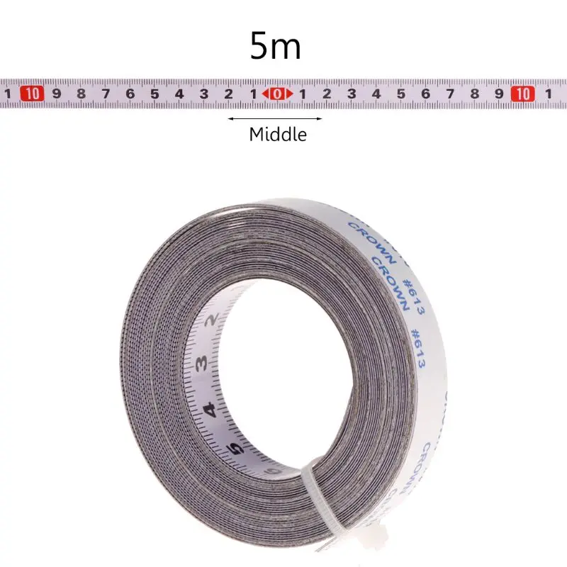 Торцовочная пила трек ленты мера Самостоятельная защитный слой с клейкой подложки метрических Сталь линейка 1/2/3/5M инструменты для анализа и измерений - Цвет: middle-5m