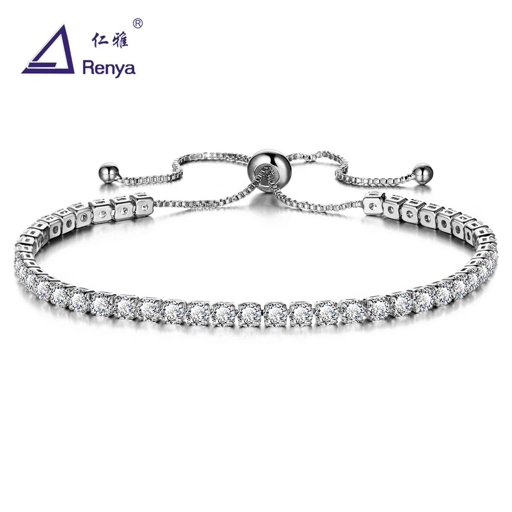 

Renya Fashion Pulling Type Adjustable Size Crystal Stone Bracelet Shiny Effect OL Popular Style Jewelry For Women