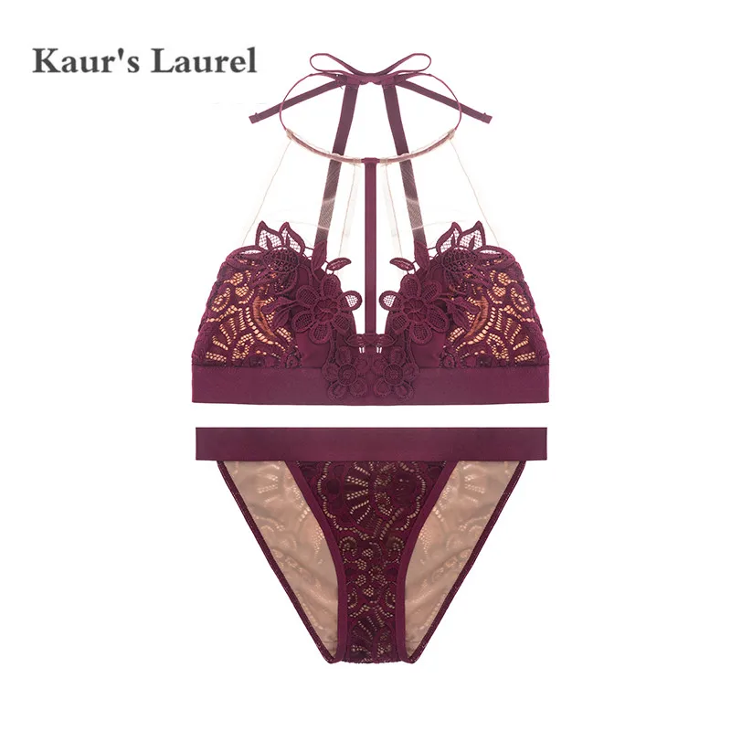 

Free Shipping Sexy Lace Bra Briefs Sets Ultra Thin Embroidered Lace Woman Underwear Transparent Woman Bra One Color S804