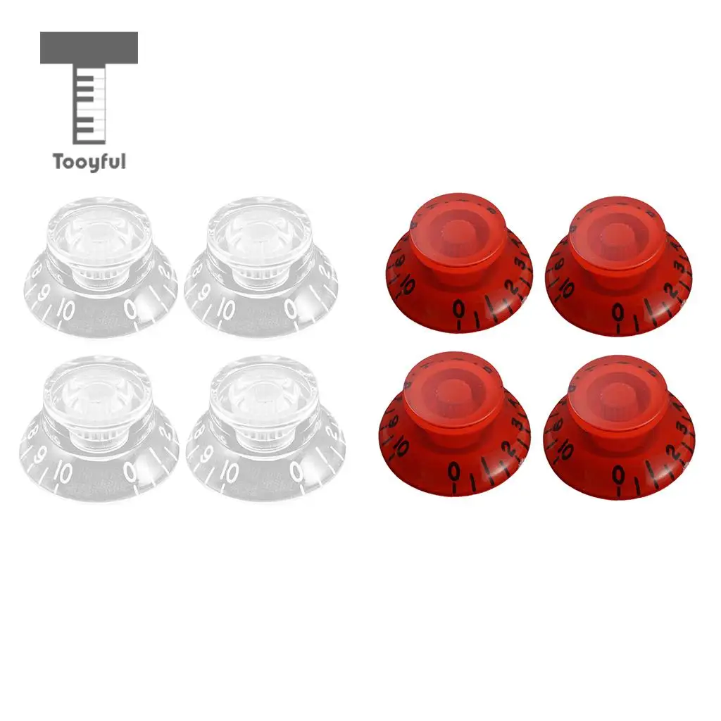 Tooyful 4pcs Acrylic Bell Speed Control Knobs Guitar Tone Volume Knobs for LP Electric Guitar Replacement Parts