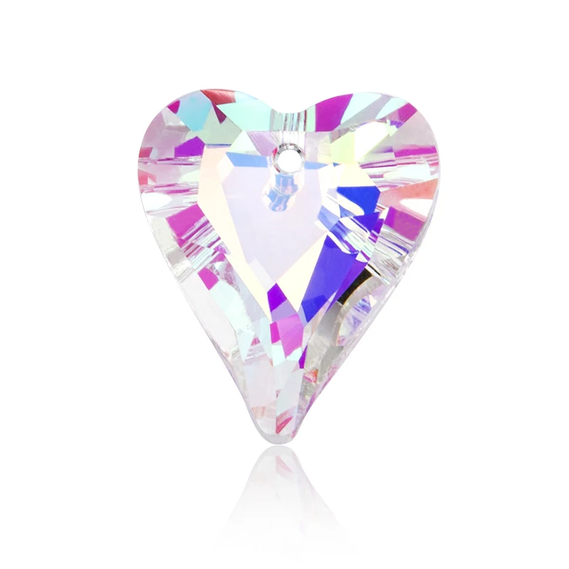 

27mm 8pcs/pack crystal Wild Heart Pendant Austria glass heart shape beads rhinestone for Jewelry making Necklaces Earrings DIY