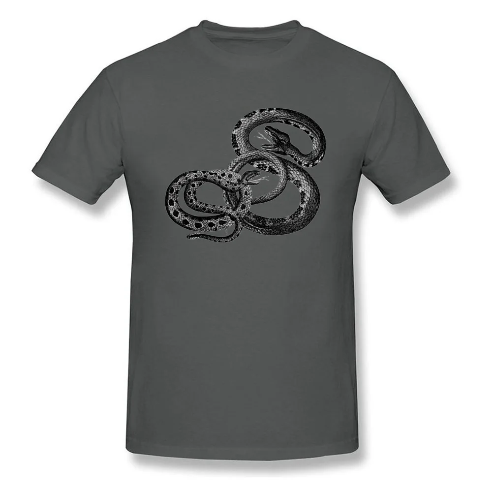 Стойкая Очаровательная страшная футболка со змеей, мужская спортивная футболка с коротким рукавом, черная футболка на Хэллоуин со скидкой - Цвет: Dark Grey