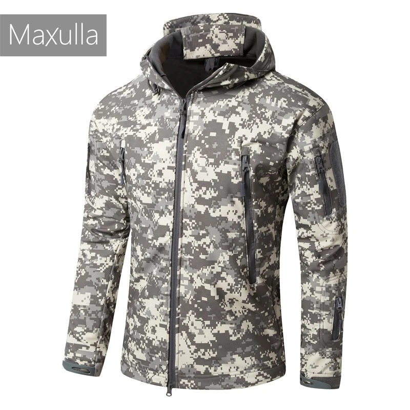 

Maxulla shark skin jackets men long sleeve windbreaker camouflage outdoor wear waterproof wind coat male softshell wear Mla033