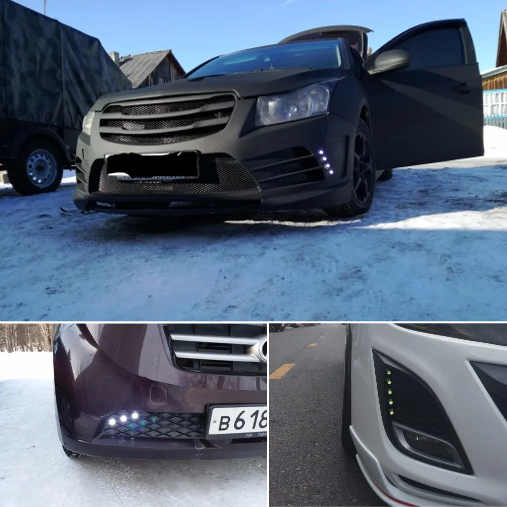 CARLITS 1 шт. ультра тонкий диаметр 23 мм Автомобильный светодиодный орлиный глаз светильник водонепроницаемый дневные ходовые огни DRL черный/серебристый корпус для всех автомобилей