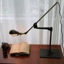 Винтажная Новинка, позолоченная Складная Настольная лампа, Ретро стиль, лофт, Светодиодный настольный светильник, Lamparas De, лампа для чтения, железный светильник ing Abajur Luminaria E27