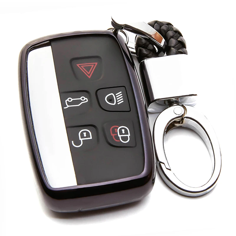 

New Soft TPU Car Key Case Cover For Jaguar XJ XF X type S-type XE F Pace For Land Rover Key Protection Case Key Ring Accessories