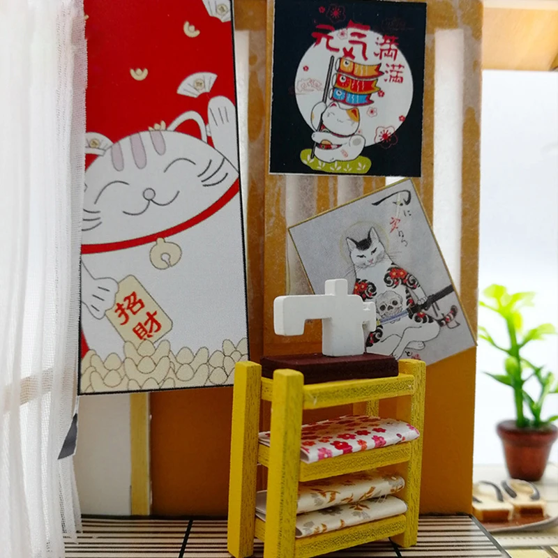Diy Doll House Wooden Handmade Miniature Dollhouse Assemble Kits Toys Japanese Style Bedroom Furniture House Toys for Children Diy Doll House Wooden Handmade Miniature Dollhouse Assemble Kits Toys Japanese Style Bedroom Furniture House Toys for Children