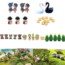 Minitaburete bonito de varios estilos para parejas de animales, árboles, puente, miniaturas, figuras de acción de micropaisaje, suministros de jardín de hadas