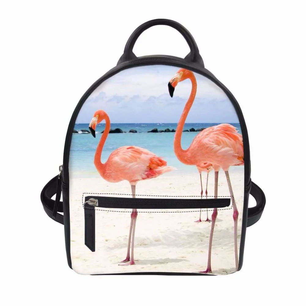 Noisydesigns Розовый фламинго личности PU школьная сумка для девочек маленький Zombine сумки книгу ежедневно Для женщин Путешествия панк назад