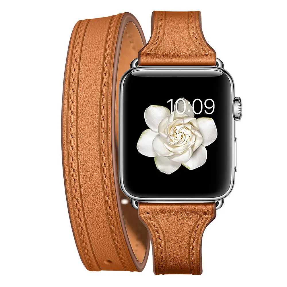Роскошные Многослойные Кожаный ремешок для наручных часов Apple Watch, версии 40/44/38 мм/42 мм Series 5 4 3 2 Для мужчин/Для женщин наручные часы ремень
