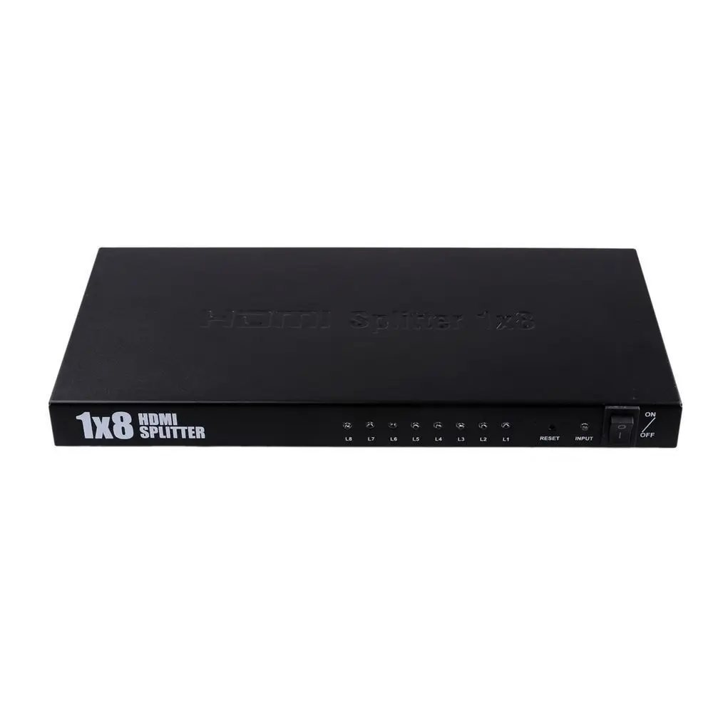 Топ предложения Ultra HD 8 Порт 1 в 8 выход 1x8 HDMI сплиттер аудио видео 1080P для HD HDTV 3D DVD(США штекер