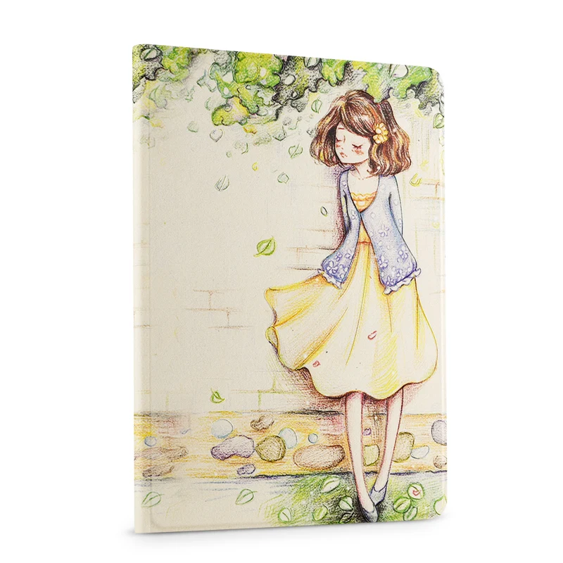 For ipad 5 Smart Magnet Leather case Luxury 3D Stereo Relief Painting Flower Stand for ipad