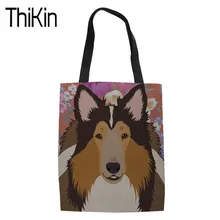 THIKIN Сумка-книжка для подростков, женские грубые сумки для покупок с принтом, Женская холщовая сумка-шоппер, женская складная эко-сумка для хранения