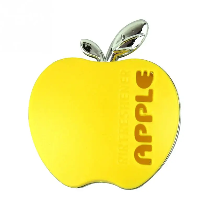 Автомобильный освежитель воздуха, духи, оригинальная форма яблока, аромат, апельсин, лимон, яблоко, клубника, лаванда, Авто аромат - Название цвета: yellow