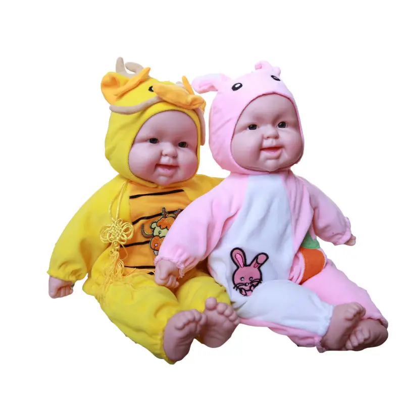 38 cm Taille Zodiaque Animal Bébé Poupée Simulé Rire Silicone Reborn Rire Poupées Enfants de Jouets Cadeau D'anniversaire Pour bébé