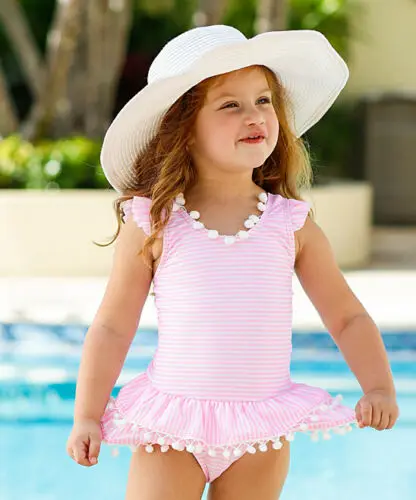 Купальник-бикини в полоску с бантом для новорожденных девочек; купальный костюм; пляжная одежда