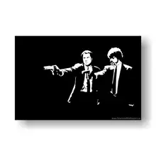 Целлюлозно-фантастический дуэт пушки Джон Траволта Самуэль Джексон Тарантино комедия, фильм, гигантский плакат 32x48 дюймов