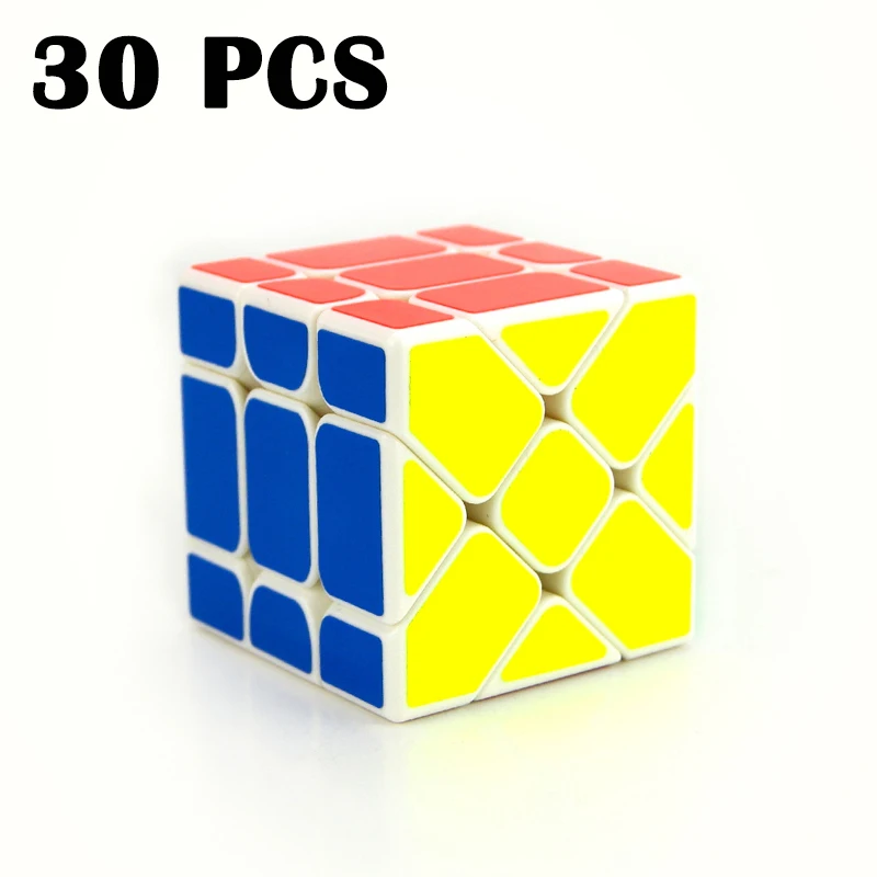 

30PCS YongJun YiLing Magic cube 57mm Strange-shape Cubo magico Smooth Colorful sticker Puzzle cube Education Toys White Neo Cube