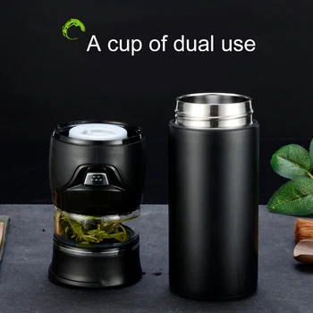

Newly Portable Tea Insulated Cup Glass Tea Water Bottle with Separation Cup MK