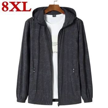 

plus size 8XL Sun protection clothing Mens Casual Jackets Windproof Ultra-light Jacket Men Army Windbreaker Quick Dry Skin Coat