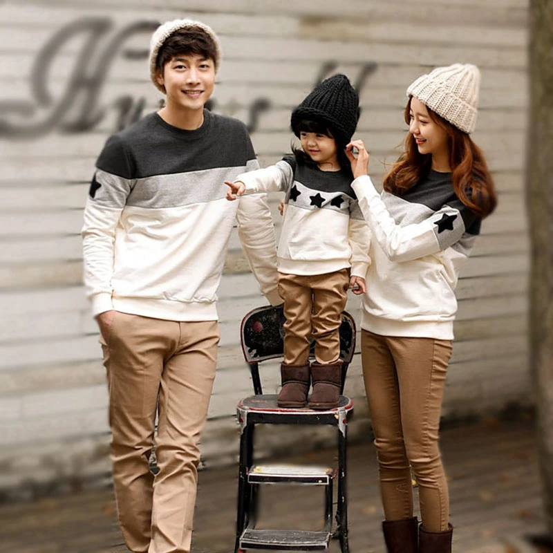 Famille Look Mode Mere Pere Bebe Coton Maman Et Moi Vetements Famille Clothing Broderie Etoiles Famille Correspondant Tenues Aliexpress