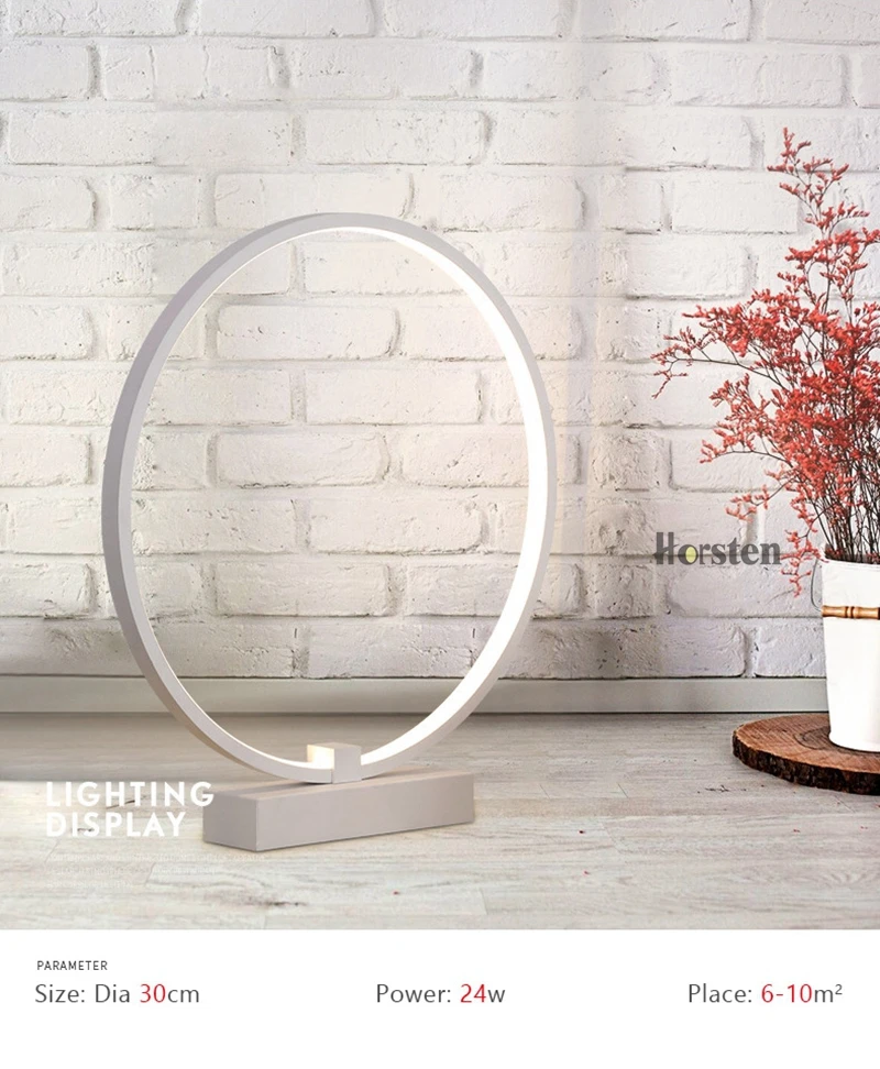 Modern Dia40cm 36W LED Table Lamp For Bedroom Living Room Desk Table Lamps Minimalist Bedroom Bedside Lamp AC 220V (7)