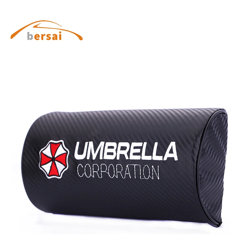 Carbon fiber Car Neck Pillow for Resident Evil Umbrella corporation for bmw volkswagen ford focus renault peugeot mercedes benz