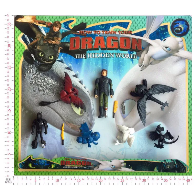 New Genuine 7pcs How to Train Your Dragon Light Fury night fury Toothless Can move PVC Collectible Kids toy Gifts