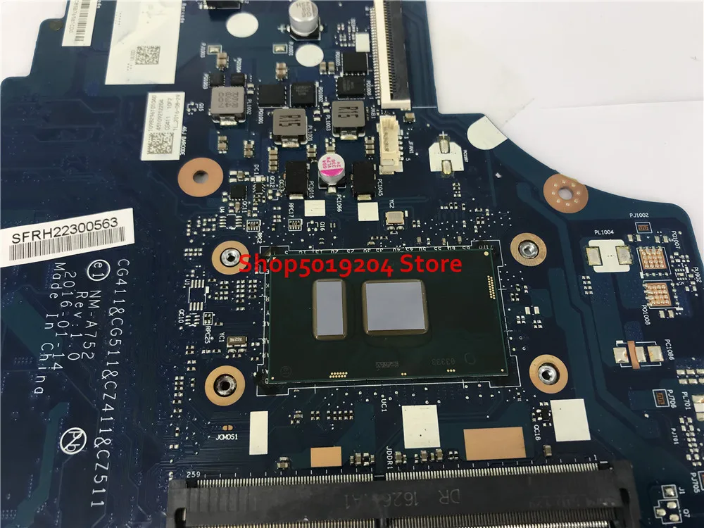  CG411&CG511&CZ411&CZ511 NM-A752 For Lenovo 310-14ISK Laptop motherboard I3-6100U SR2EU 5B20L35809 m
