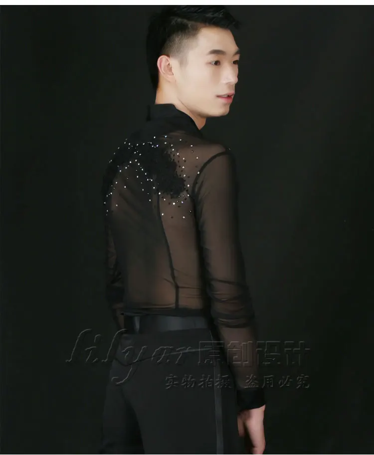 dance wear men 2017 Tailor-made 100% New Lace men's shirt Competition Dance Man Latin Shirt Boys Latin Dance Men Dress Latin Dance Adult Dress ballroom clothes for men