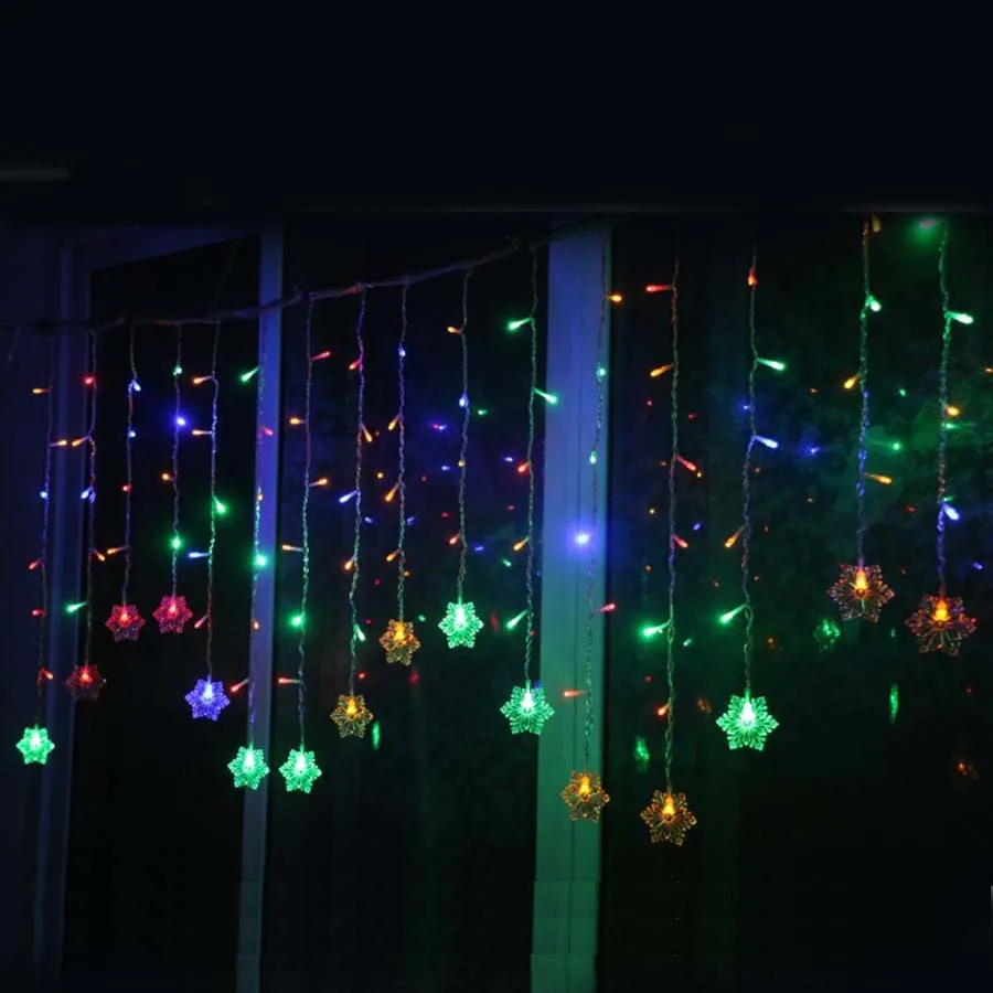 Holiday Lighting 3.5M 96 LED Snowflake Fairy Curtain LED String Lights Outdoor Waterproof Christmas Lights For Home Decoration Holiday Lighting 3.5M 96 LED Snowflake Fairy Curtain LED String Lights Outdoor Waterproof Christmas Lights For Home Decoration