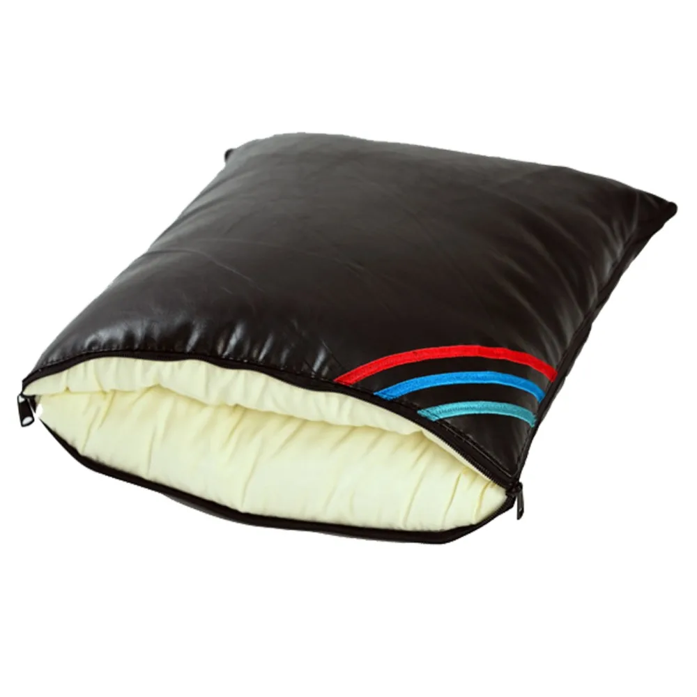 

KAWOSEN Foldable car pillows, quilts, cushions, car lseat support, multi-functional two-tone leather stitching cushions CSSB01