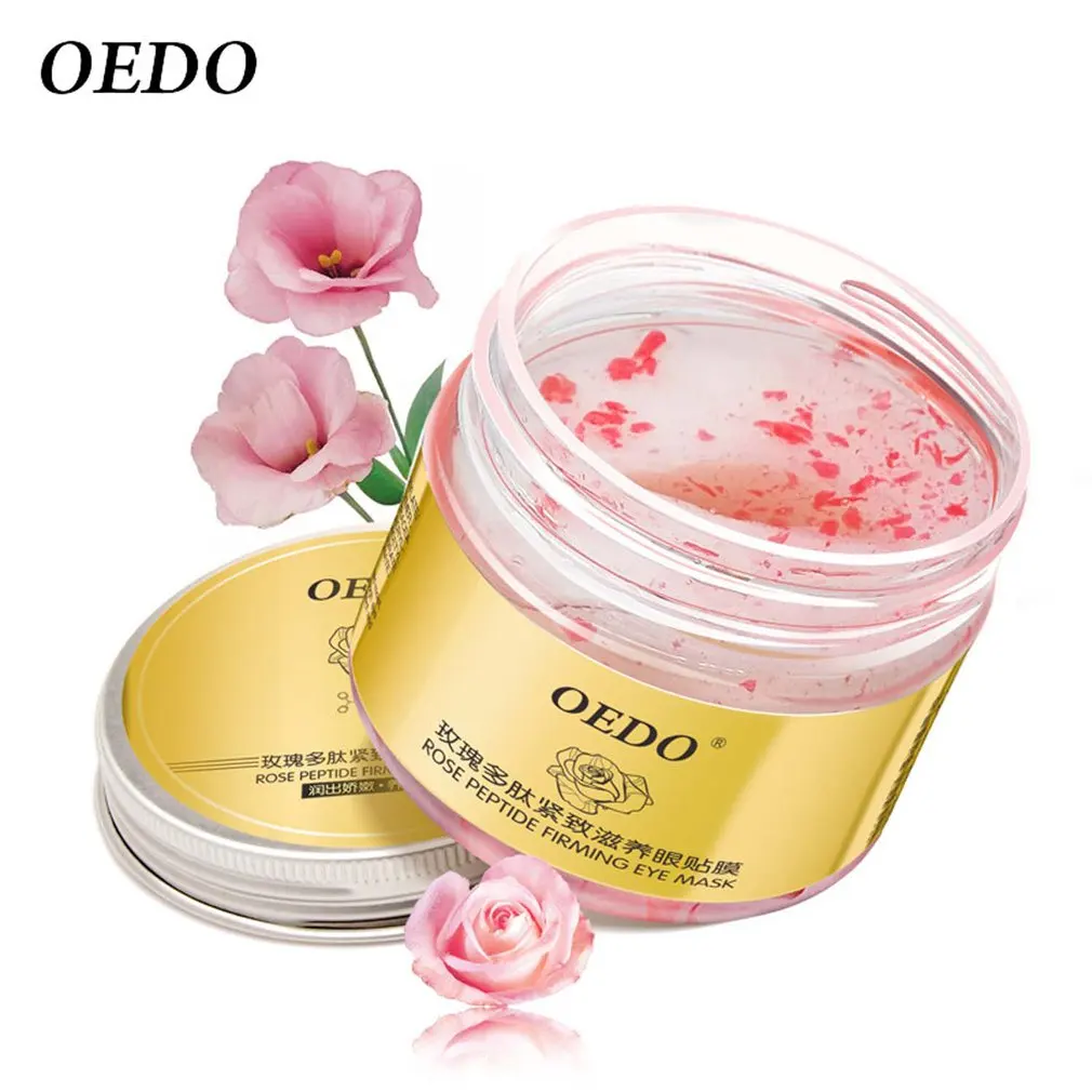 

OEDO 60pcs/bottle Anti-wrinkle Moisturizing Eye Gel Rose Peptide Eye Mask Face Skin Care Mask