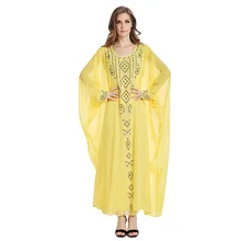 Caftan Vestuário Islâmico Para As Mulheres Abaya Turca Venda Direta Adulto 2017 de Perfuração Quente Da Moda Versão Solta Mulheres Abaya Muçulmano(China)