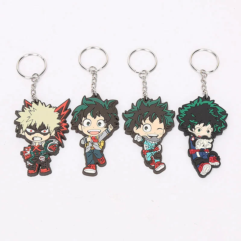 4pcs/set My Hero Academia Keychain Figure Midoriya Izuku Bakugou