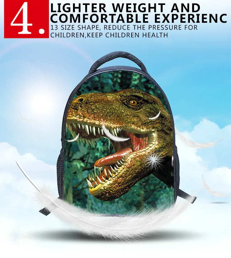 OUTNICE HD персонаж динозавра аниме мультфильм мальчиков детская школьная сумка 3D печать начальной школы студентов 1-3 класса школьный рюкзак