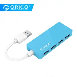 ORICO Mini 4 Порты и разъёмы USB3.0 концентратор портативный хаб USB сплитер для Apple Macbook Air ноутбук Планшетные ПК с Голубая светодиодная лампа 10 см